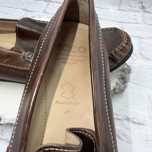 Ecco Classic Moc 2.0 Loafers Mens Driving Shoes Brown Leather Size 47 US 13 main image 5